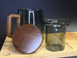 Zaparzacz do herbaty, szkło, drewno, 525 ml