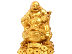 Budda Maitreja, figurka herbaciana, żywica