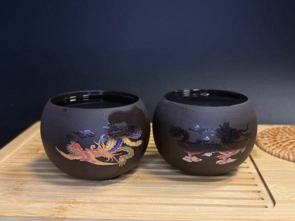 Czarka z wzorem termicznym, glina, 150 ml