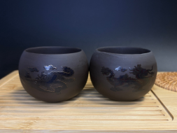 Czarka z wzorem termicznym, glina, 150 ml