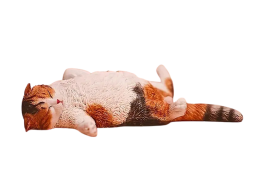 Leniwy kot, figurka herbaciana, plastik