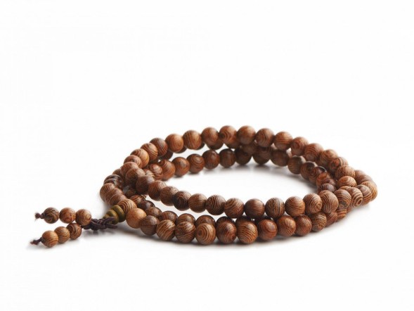 Różaniec #76, wenge (Millettia laurentii), 108 koralików