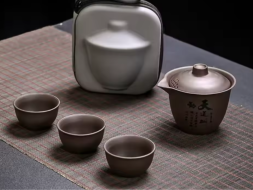 Zestaw do picia herbaty, glina, 4 elementa