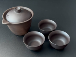 Zestaw do picia herbaty, glina, 4 elementa