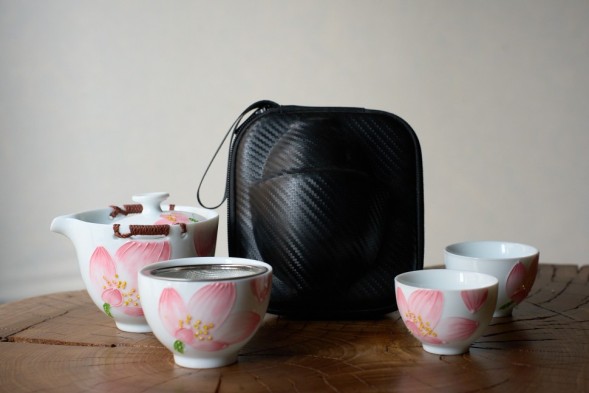 Zestaw do picia herbaty #255, ceramika, 4 elementa