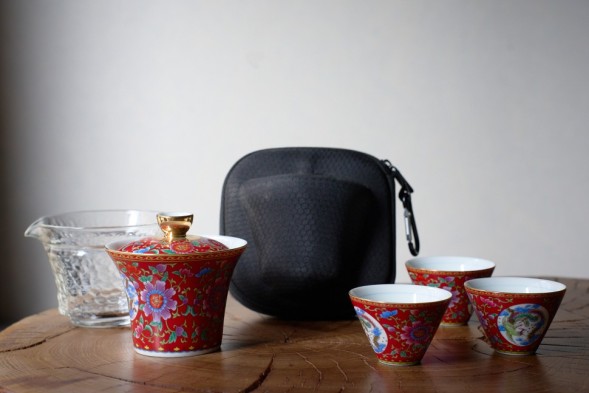 Zestaw do picia herbaty #257, ceramika, 5 elementów