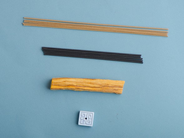 Zestaw kadzideł Medytacja, 10 szt, stojak, Palo Santo