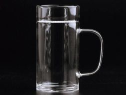 Kubek z sitkiem do siedzenia przy komputerze, szkło, 345 ml