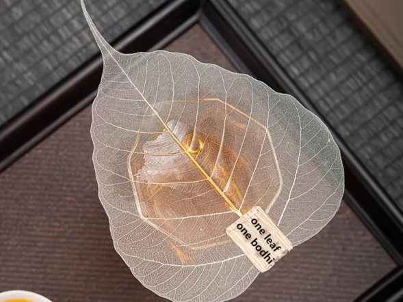 Sito Liść Bodhi, włóknina, 17x11 cm