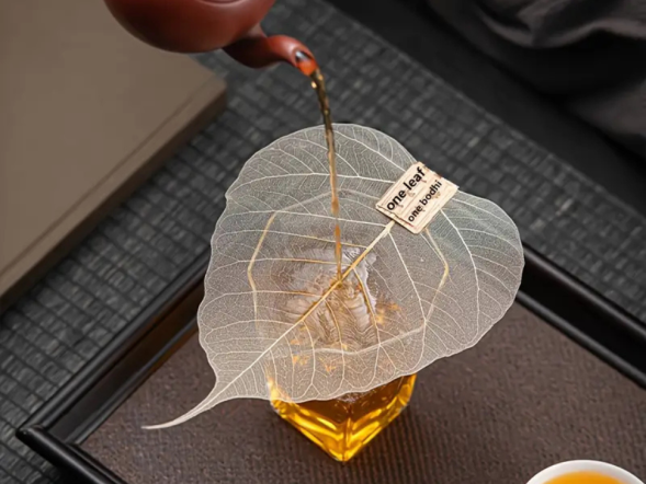 Sito Liść Bodhi, włóknina, 17x11 cm