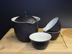 Zestaw do picia herbaty, ceramika, 4 elementy