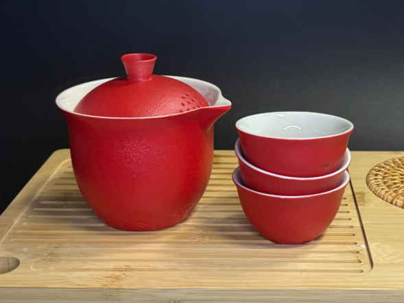 Zestaw do picia herbaty, ceramika, 4 elementy