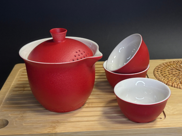 Zestaw do picia herbaty, ceramika, 4 elementy