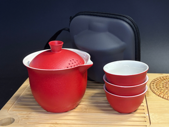 Zestaw do picia herbaty, ceramika, 4 elementy