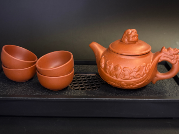 Zestaw do picia herbaty, glina, 5 elementów