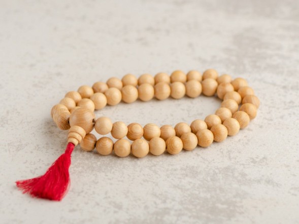 Rosary #103, ash, 54 beads